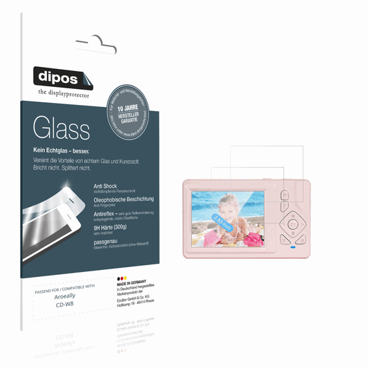 Matte Displayschutzfolie von dipos passend für Aroeally CD-W8, 9H kratzfest und blasenfrei montiert
