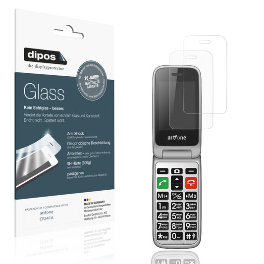 Matte Displayschutzfolie von dipos passend für artfone CF241A, 9H kratzfest und blasenfrei montiert