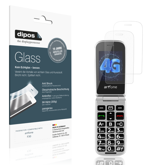 Matte Displayschutzfolie von dipos passend für artfone F30, 9H kratzfest und blasenfrei montiert
