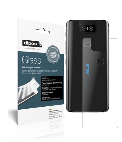 Matte Displayschutzfolie von dipos passend für Asus Zenfone 6 (ZS630KL) Rückseite, 9H kratzfest und blasenfrei montiert
