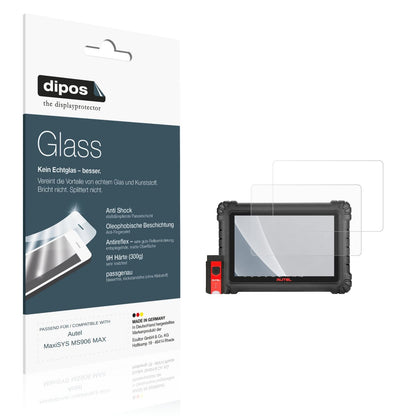 Matte Displayschutzfolie von dipos passend für Autel MaxiSYS MS906 MAX, 9H kratzfest und blasenfrei montiert