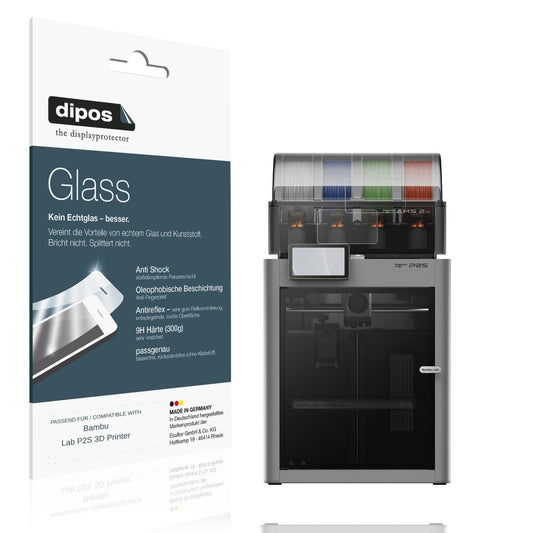 Matte Displayschutzfolie von dipos passend für Bambu Lab P2S 3D Printer, 9H kratzfest und blasenfrei montiert