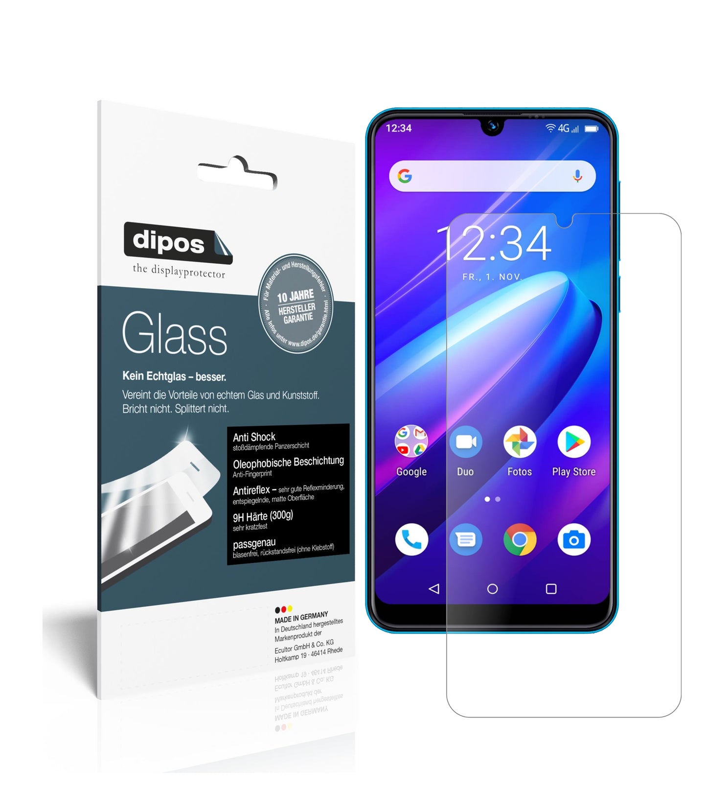 Matte Displayschutzfolie von dipos passend für Beafon M6, 9H kratzfest und blasenfrei montiert