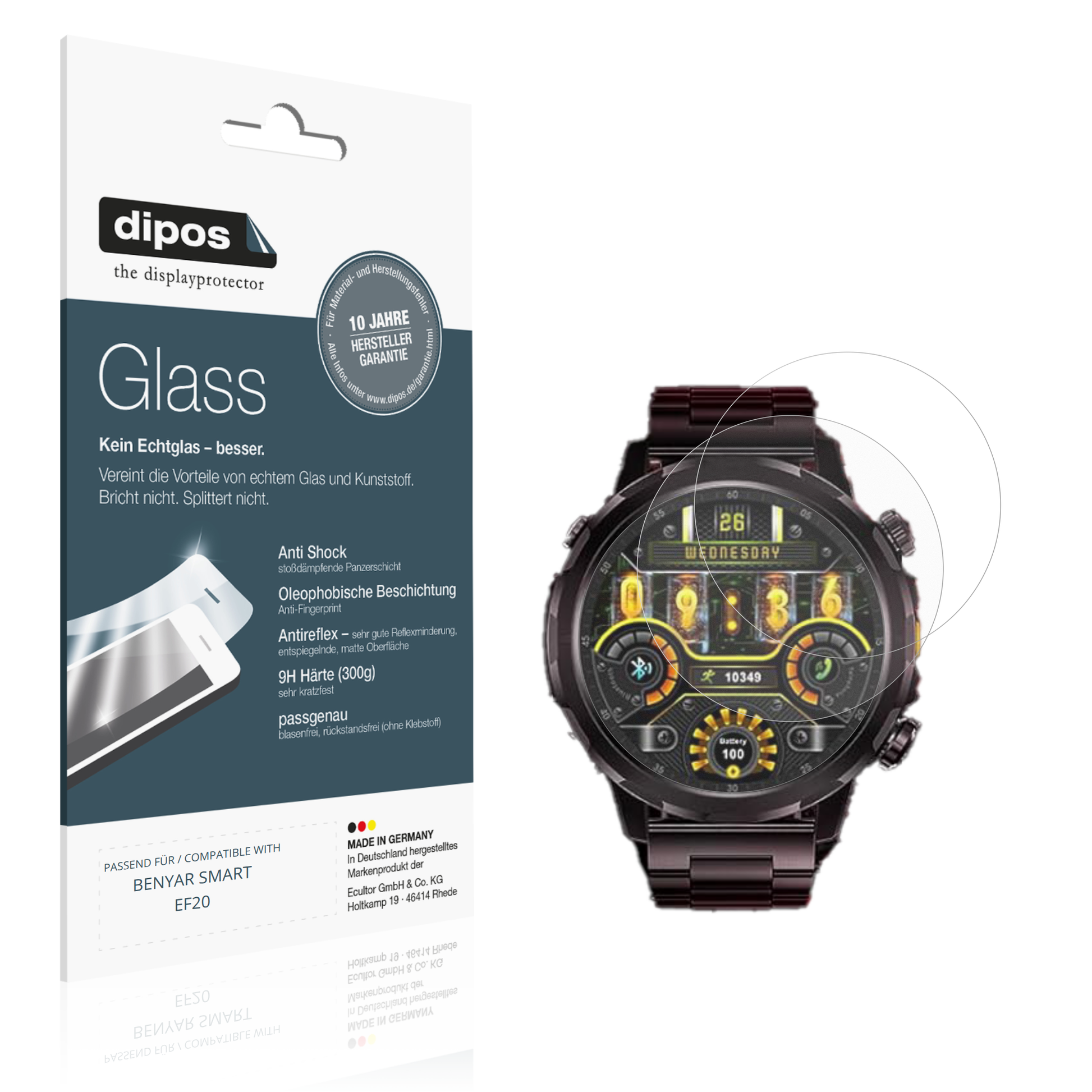 Matte Displayschutzfolie von dipos passend für BENYAR SMART EF20, 9H kratzfest und blasenfrei montiert