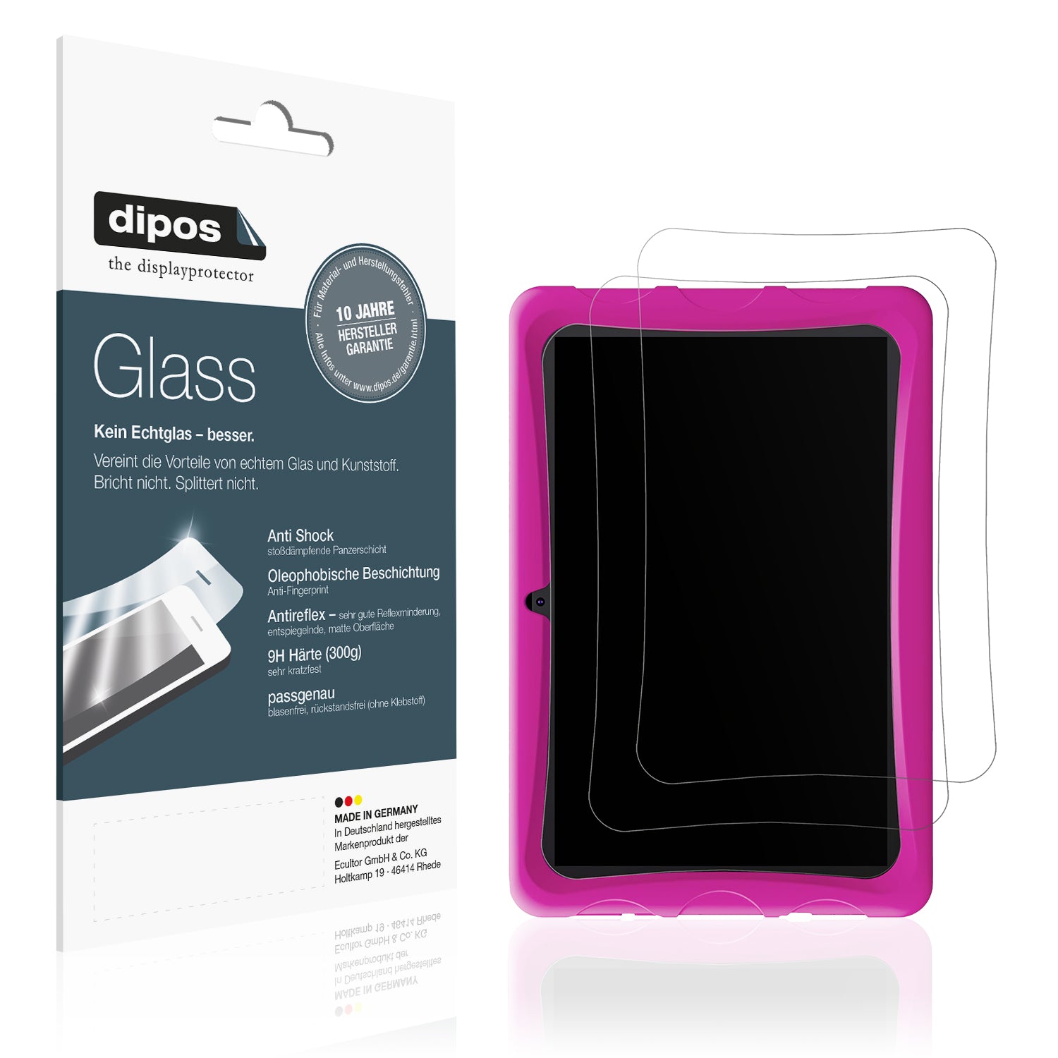 Matte Displayschutzfolie von dipos passend für BESTTAB A10 10 Zoll, 9H kratzfest und blasenfrei montiert