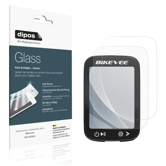 Matte Displayschutzfolie von dipos passend für Bikevee BKV500A, 9H kratzfest und blasenfrei montiert
