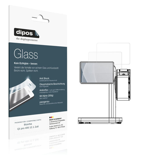Matte Displayschutzfolie von dipos passend für Bizerba Q1 pro 400 12.1 Zoll, 9H kratzfest und blasenfrei montiert