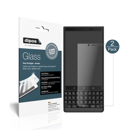Matte Displayschutzfolie von dipos passend für Blackberry Key 2, 9H kratzfest und blasenfrei montiert