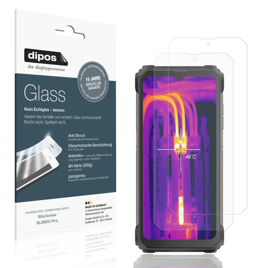 Matte Displayschutzfolie von dipos passend für Blackview BL8800 Pro, 9H kratzfest und blasenfrei montiert