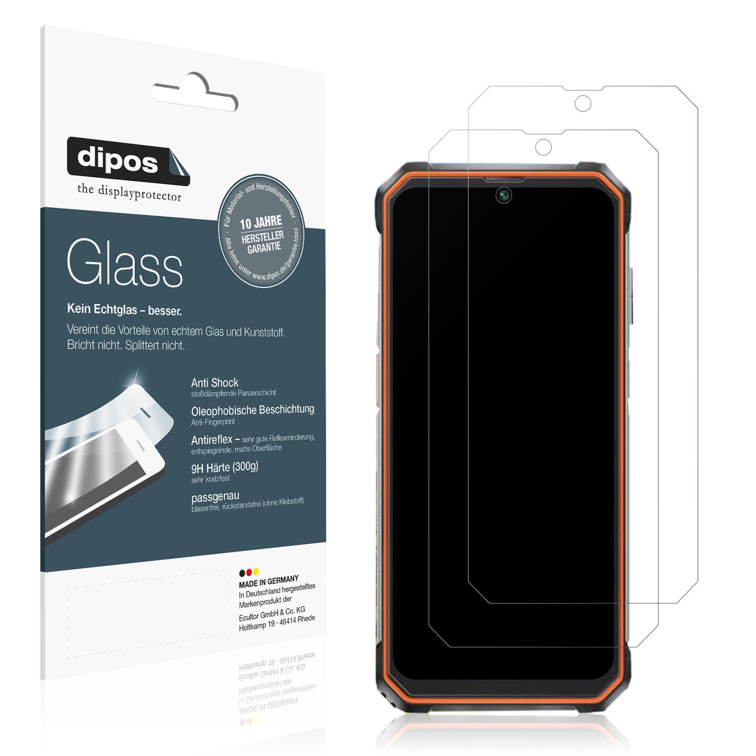 Matte Displayschutzfolie von dipos passend für Blackview BV6200, 9H kratzfest und blasenfrei montiert