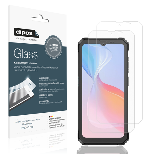 Matte Displayschutzfolie von dipos passend für Blackview BV6200 Pro, 9H kratzfest und blasenfrei montiert