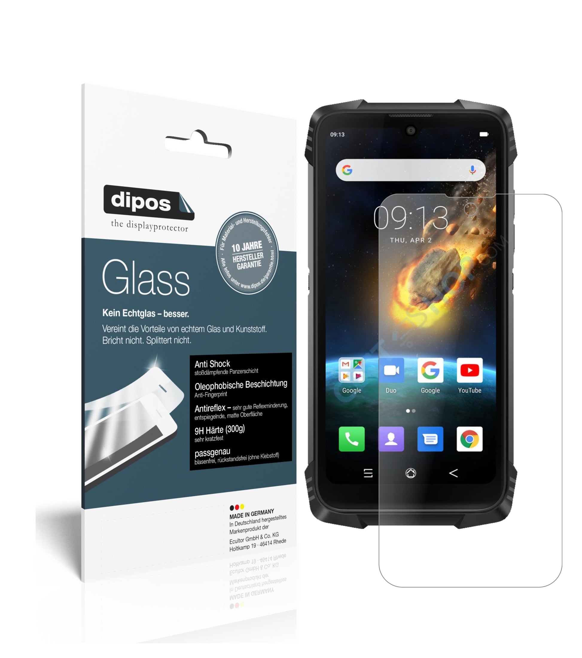 Matte Displayschutzfolie von dipos passend für Blackview BV6900, 9H kratzfest und blasenfrei montiert