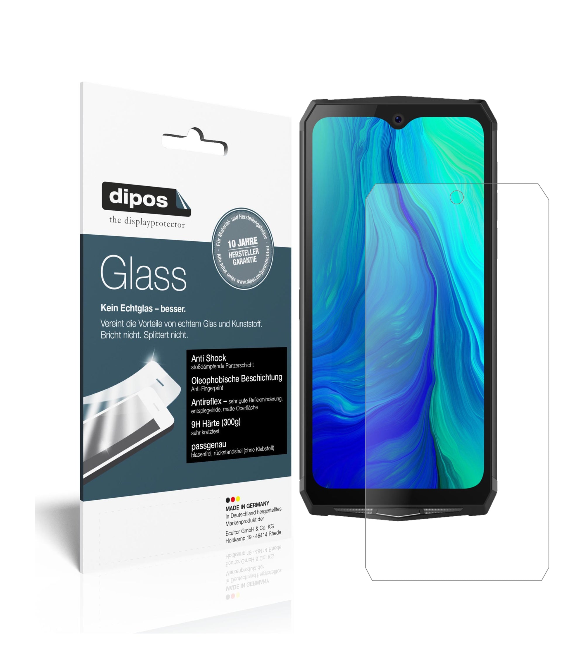 Matte Displayschutzfolie von dipos passend für Blackview BV9100, 9H kratzfest und blasenfrei montiert