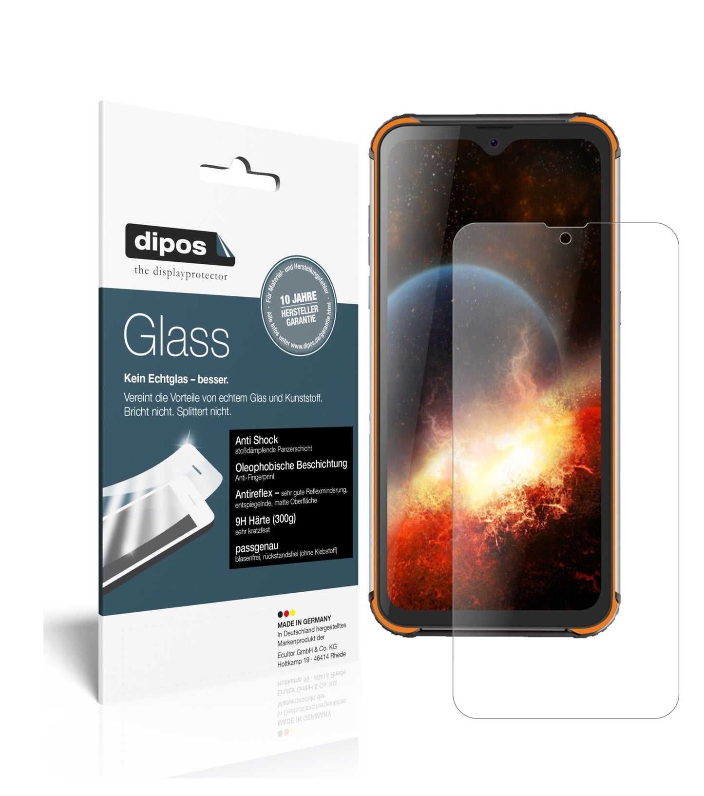 Matte Displayschutzfolie von dipos passend für Blackview BV9800, 9H kratzfest und blasenfrei montiert