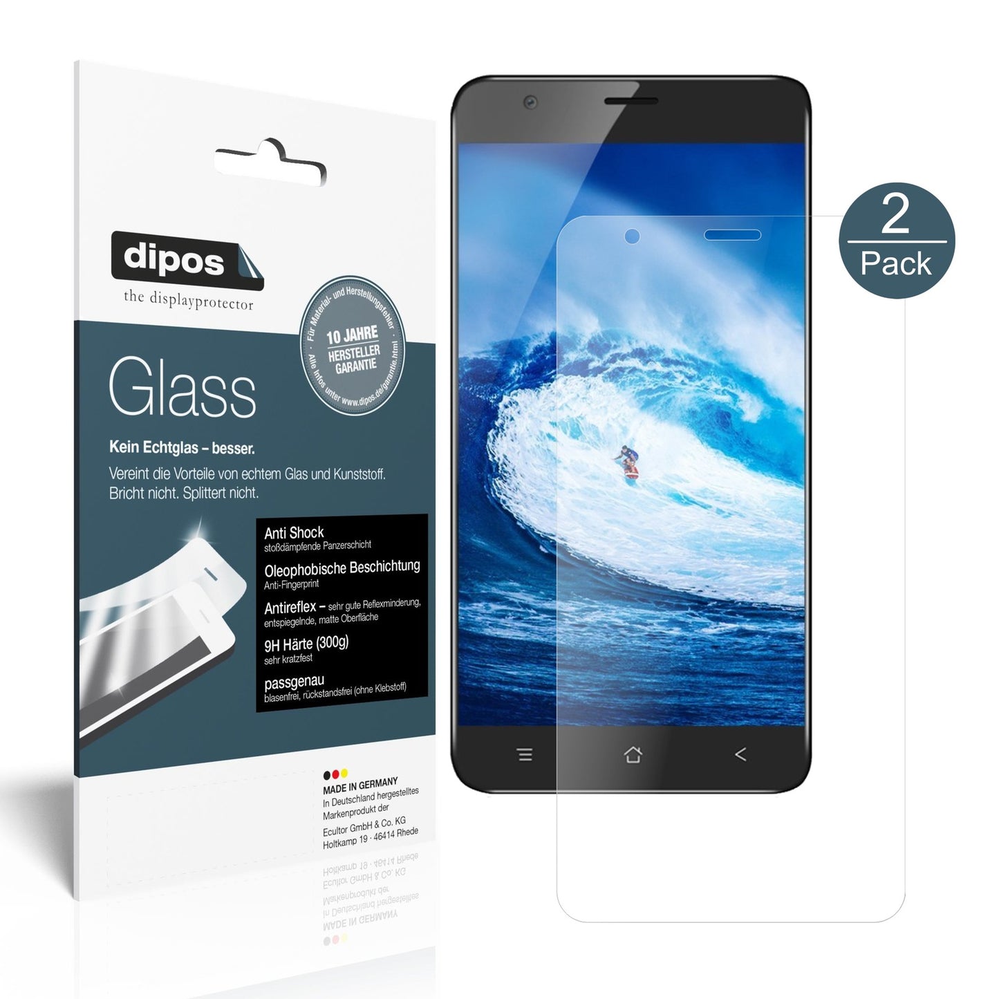 Matte Displayschutzfolie von dipos passend für Blackview E7s, 9H kratzfest und blasenfrei montiert