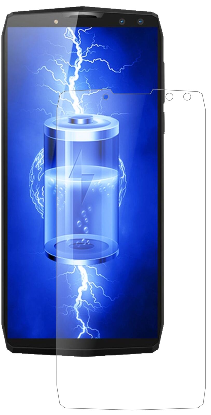 Matte Displayschutzfolie von dipos passend für Blackview P10000 Pro, 9H kratzfest und blasenfrei montiert