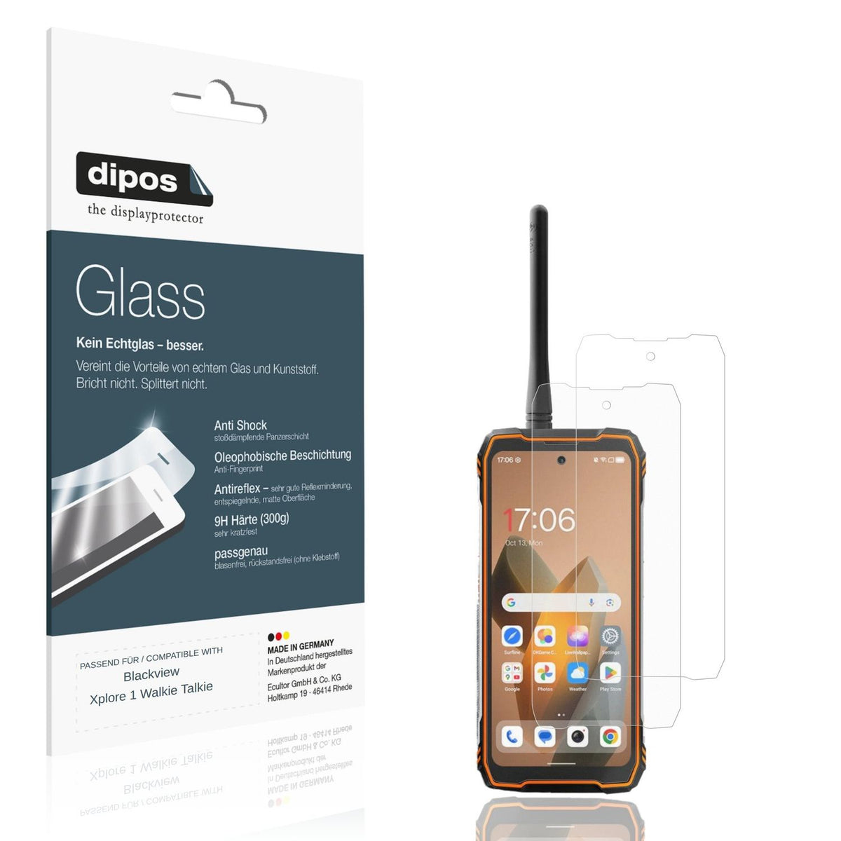 Matte Displayschutzfolie von dipos passend für Blackview Xplore 1 Walkie Talkie, 9H kratzfest und blasenfrei montiert