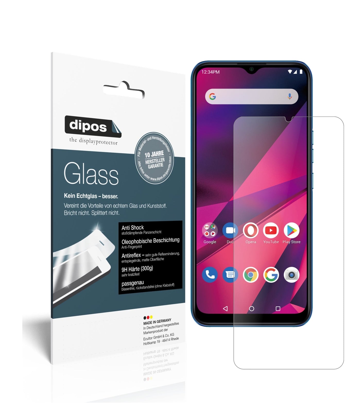 Matte Displayschutzfolie von dipos passend für BLU G90, 9H kratzfest und blasenfrei montiert