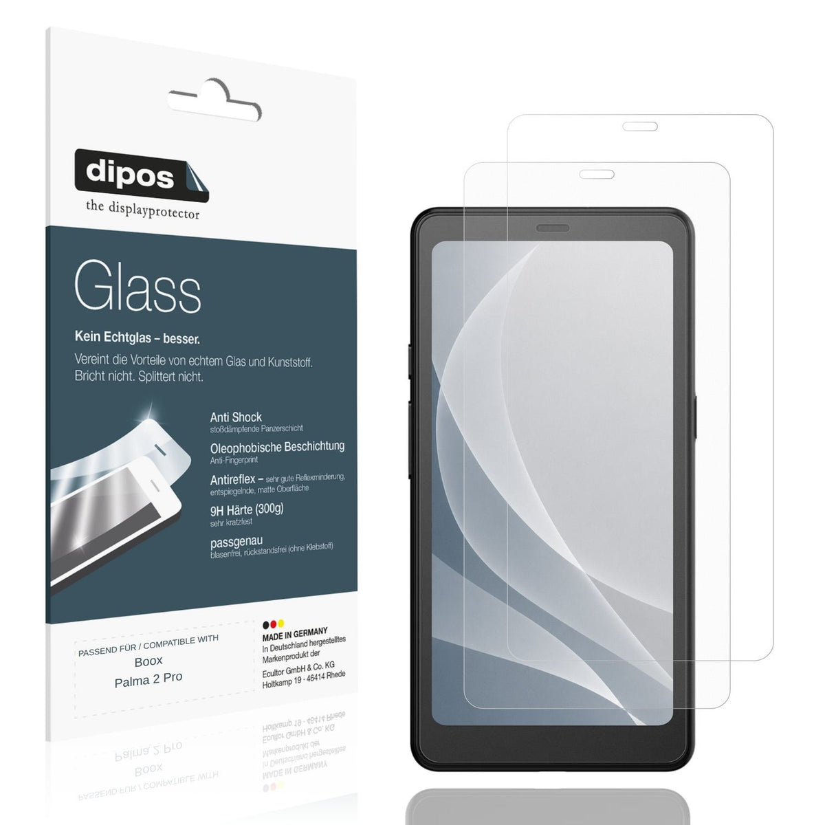 Matte Displayschutzfolie von dipos passend für Boox Palma 2 Pro, 9H kratzfest und blasenfrei montiert