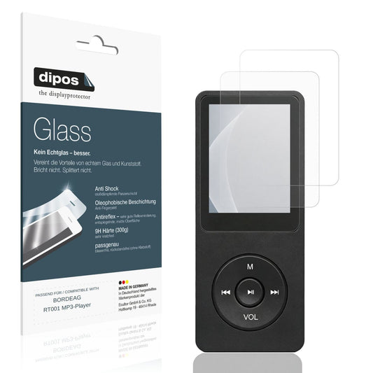 Matte Displayschutzfolie von dipos passend für BORDEAG RT001 MP3-Player, 9H kratzfest und blasenfrei montiert