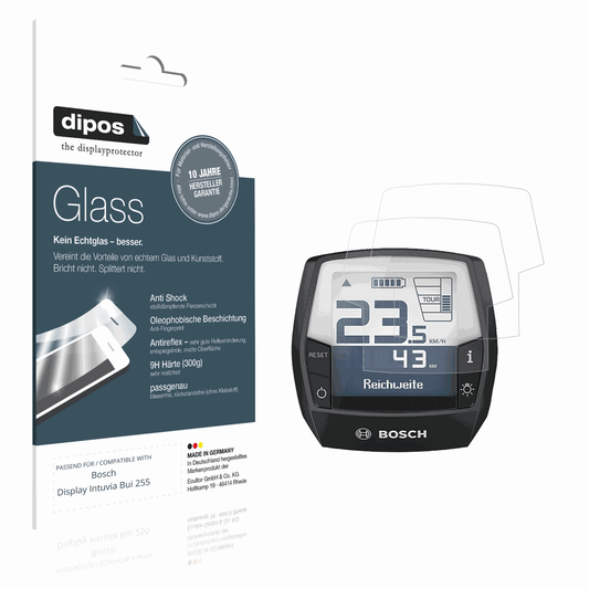 Matte Displayschutzfolie von dipos passend für Bosch Display Intuvia Bui 255, 9H kratzfest und blasenfrei montiert