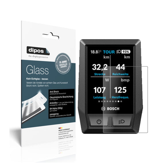 Matte Displayschutzfolie von dipos passend für Bosch Kiox e-Bike Display, 9H kratzfest und blasenfrei montiert