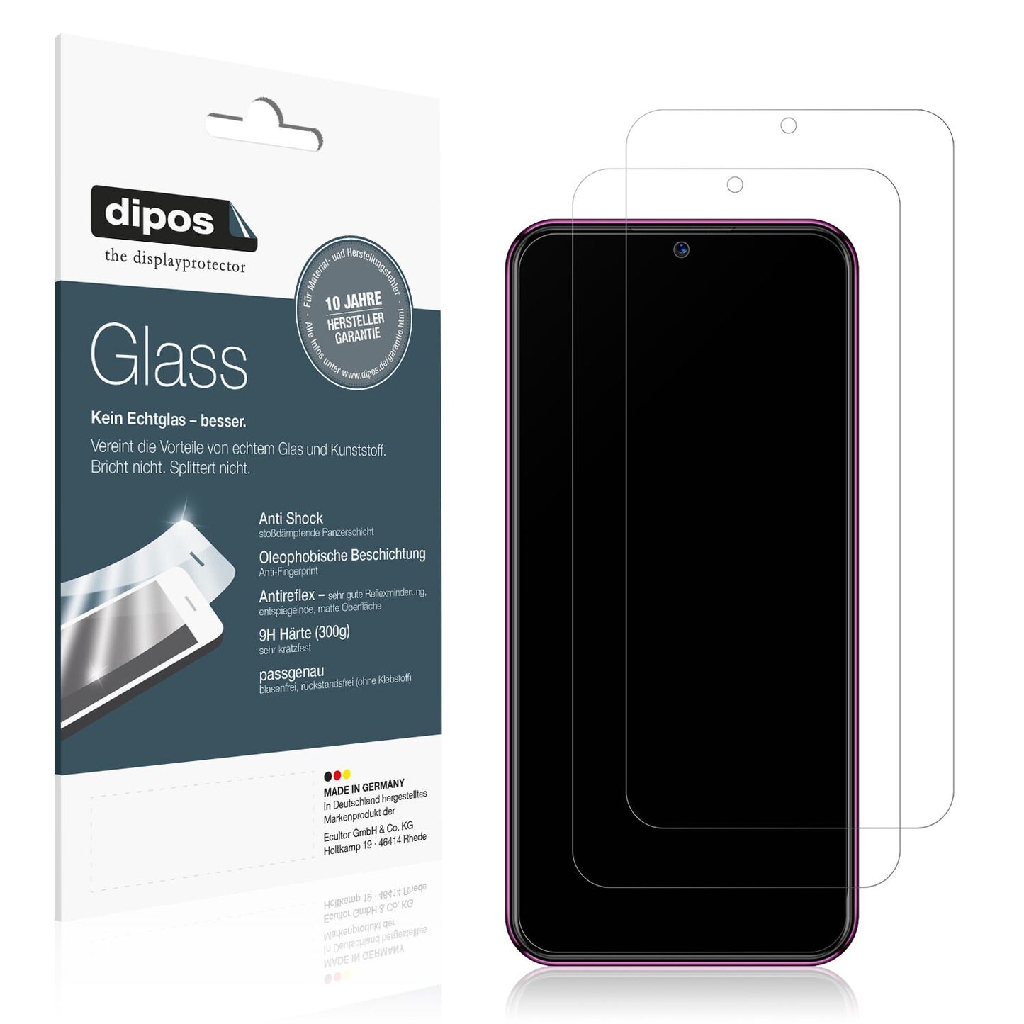 Matte Displayschutzfolie von dipos passend für BQ 6051G, 9H kratzfest und blasenfrei montiert