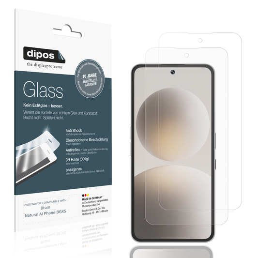 Matte Displayschutzfolie von dipos passend für Brain Natural AI Phone BGX5, 9H kratzfest und blasenfrei montiert