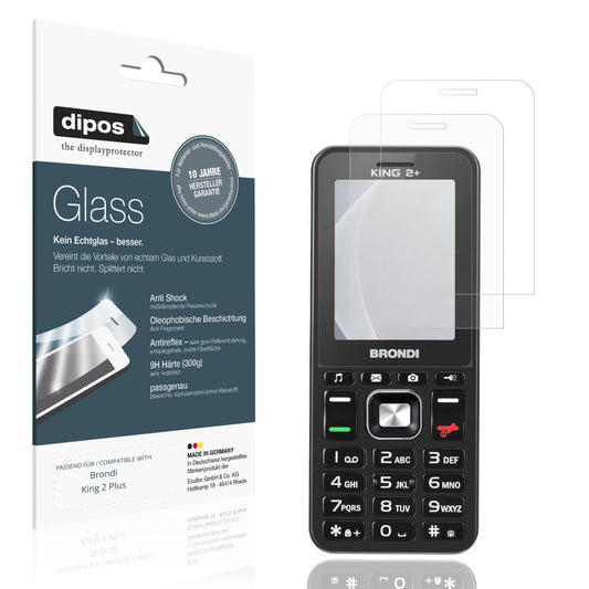 Matte Displayschutzfolie von dipos passend für Brondi King 2 Plus, 9H kratzfest und blasenfrei montiert