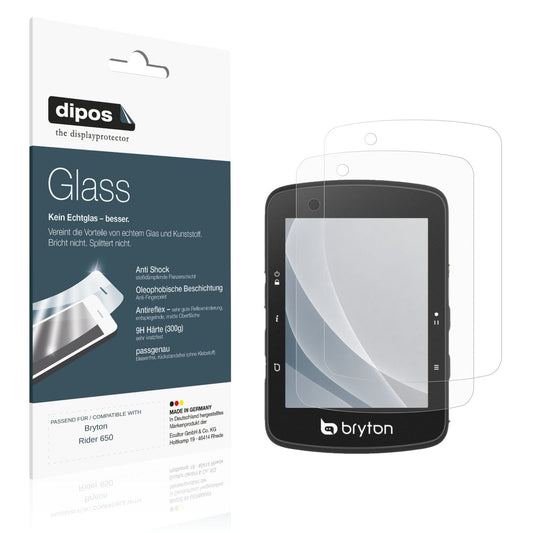 Matte Displayschutzfolie von dipos passend für Bryton Rider 650, 9H kratzfest und blasenfrei montiert