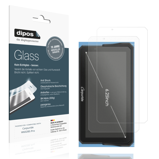 Matte Displayschutzfolie von dipos passend für Carpuride W602BS Pro, 9H kratzfest und blasenfrei montiert