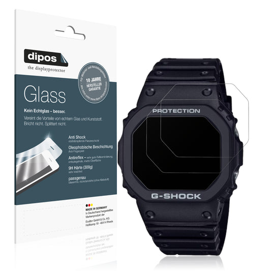 Matte Displayschutzfolie von dipos passend für Casio G-Shock DW-5000R-1A, 9H kratzfest und blasenfrei montiert