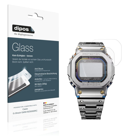 Matte Displayschutzfolie von dipos passend für Casio G-Shock GMW-BZ5000RC, 9H kratzfest und blasenfrei montiert