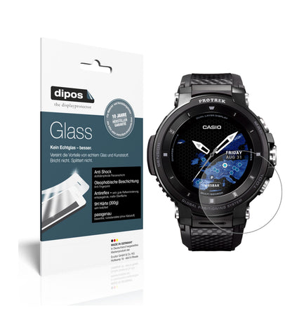 Matte Displayschutzfolie von dipos passend für Casio Pro Trek smart WSD-F30, 9H kratzfest und blasenfrei montiert