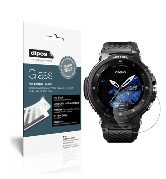 Matte Displayschutzfolie von dipos passend für Casio Pro Trek smart WSD-F30, 9H kratzfest und blasenfrei montiert