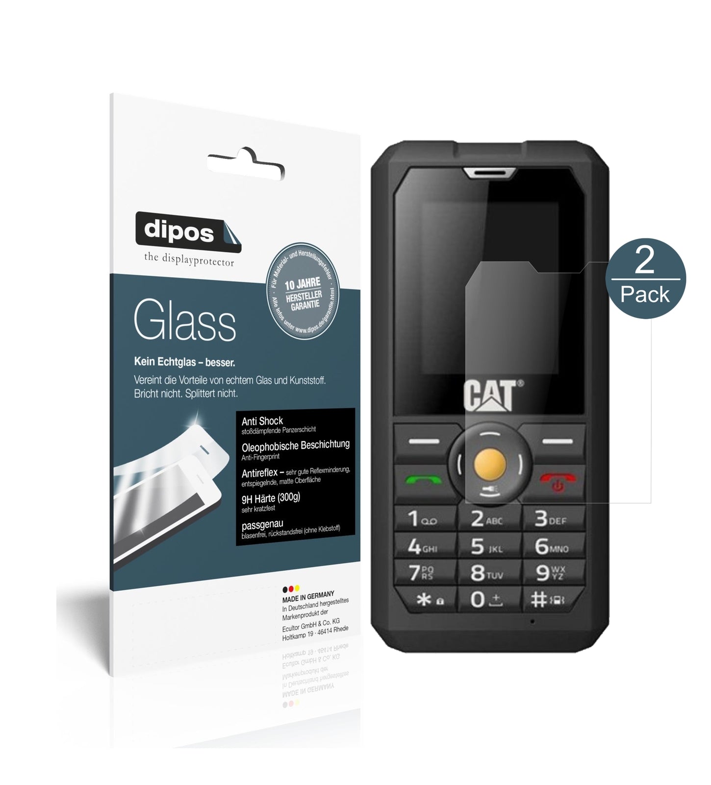 Matte Displayschutzfolie von dipos passend für Caterpillar CAT B30, 9H kratzfest und blasenfrei montiert