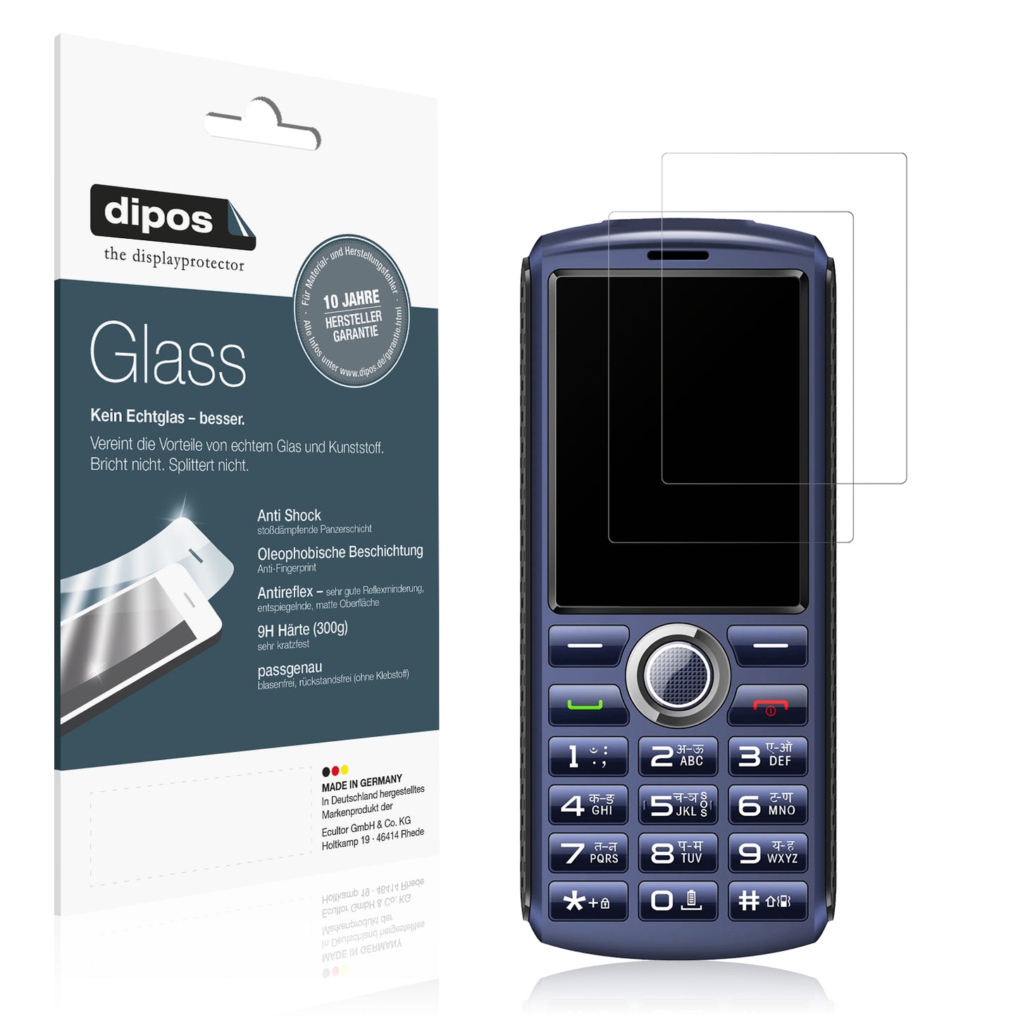 Matte Displayschutzfolie von dipos passend für Cellecor D4 Plus, 9H kratzfest und blasenfrei montiert