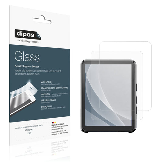 Matte Displayschutzfolie von dipos passend für Cetoon T58, 9H kratzfest und blasenfrei montiert