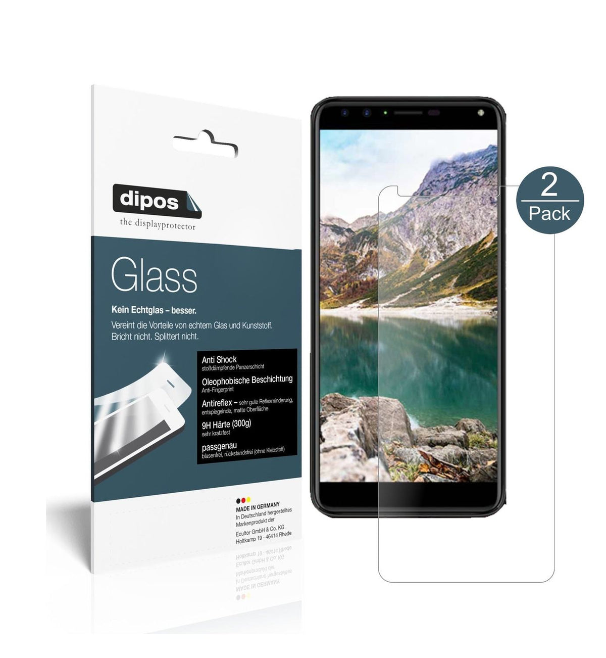 Matte Displayschutzfolie von dipos passend für Cherry Mobile Flare S6 Plus, 9H kratzfest und blasenfrei montiert