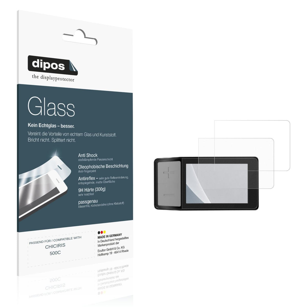 Matte Displayschutzfolie von dipos passend für CHICIRIS 500C, 9H kratzfest und blasenfrei montiert