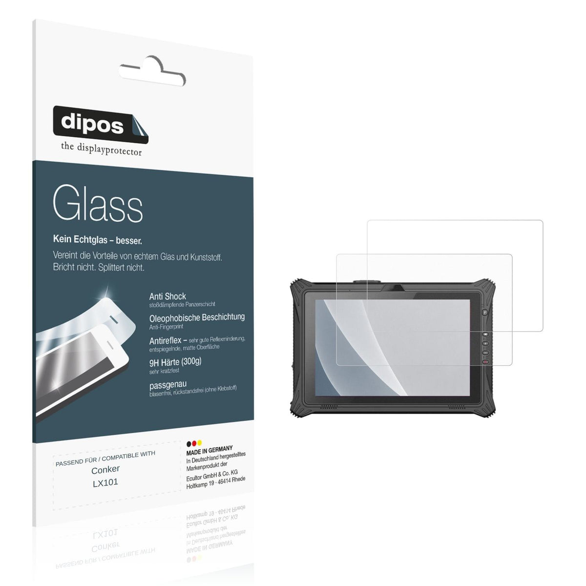 Matte Displayschutzfolie von dipos passend für Conker LX101, 9H kratzfest und blasenfrei montiert