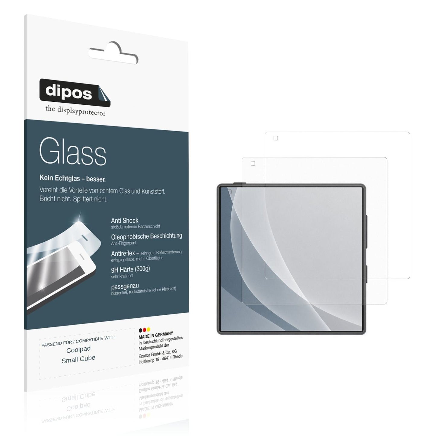 Matte Displayschutzfolie von dipos passend für Coolpad Small Cube, 9H kratzfest und blasenfrei montiert