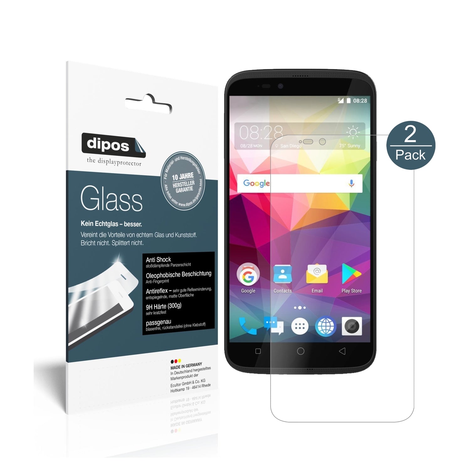 Matte Displayschutzfolie von dipos passend für Coolpad Splatter, 9H kratzfest und blasenfrei montiert