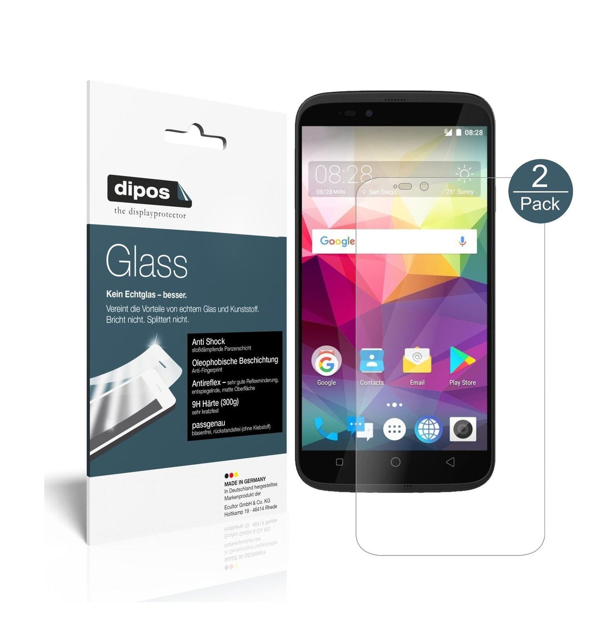 Matte Displayschutzfolie von dipos passend für Coolpad Splatter, 9H kratzfest und blasenfrei montiert