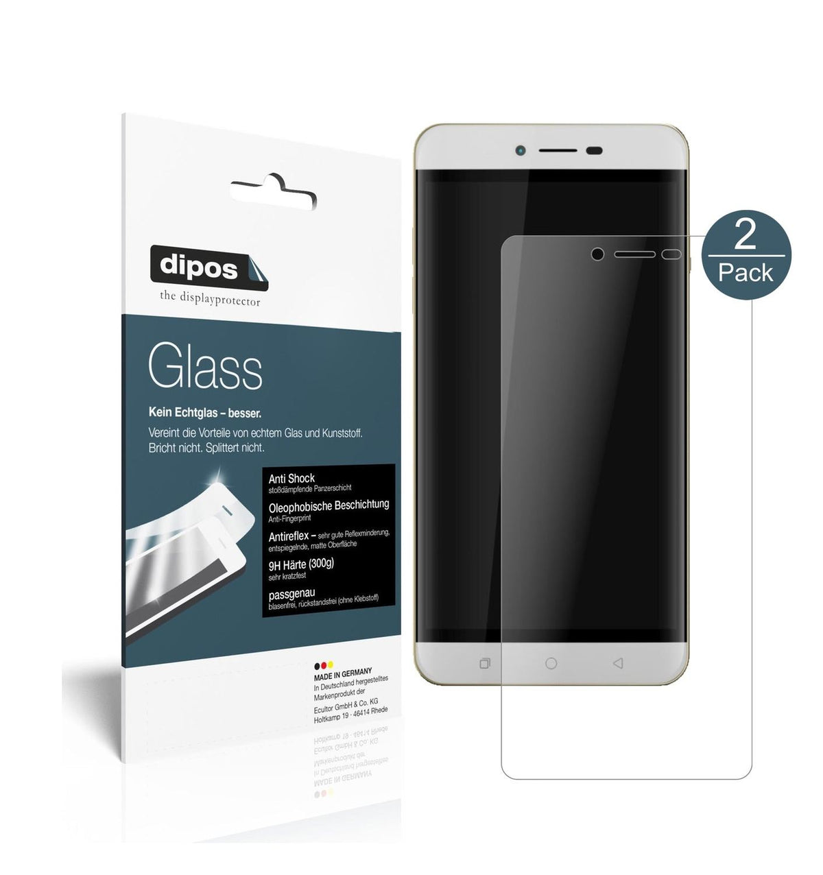 Matte Displayschutzfolie von dipos passend für Coolpad Torino R108, 9H kratzfest und blasenfrei montiert