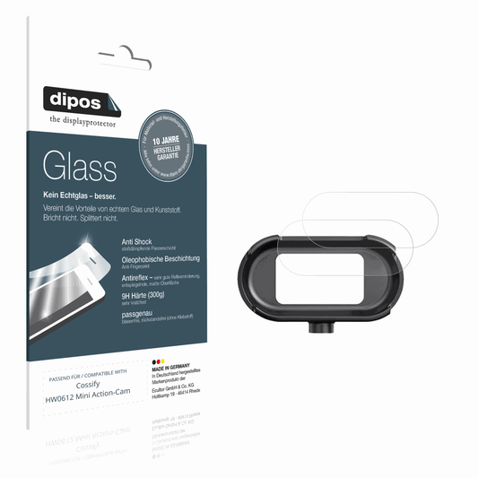 Matte Displayschutzfolie von dipos passend für Cossify HW0612 Mini Action-Cam, 9H kratzfest und blasenfrei montiert