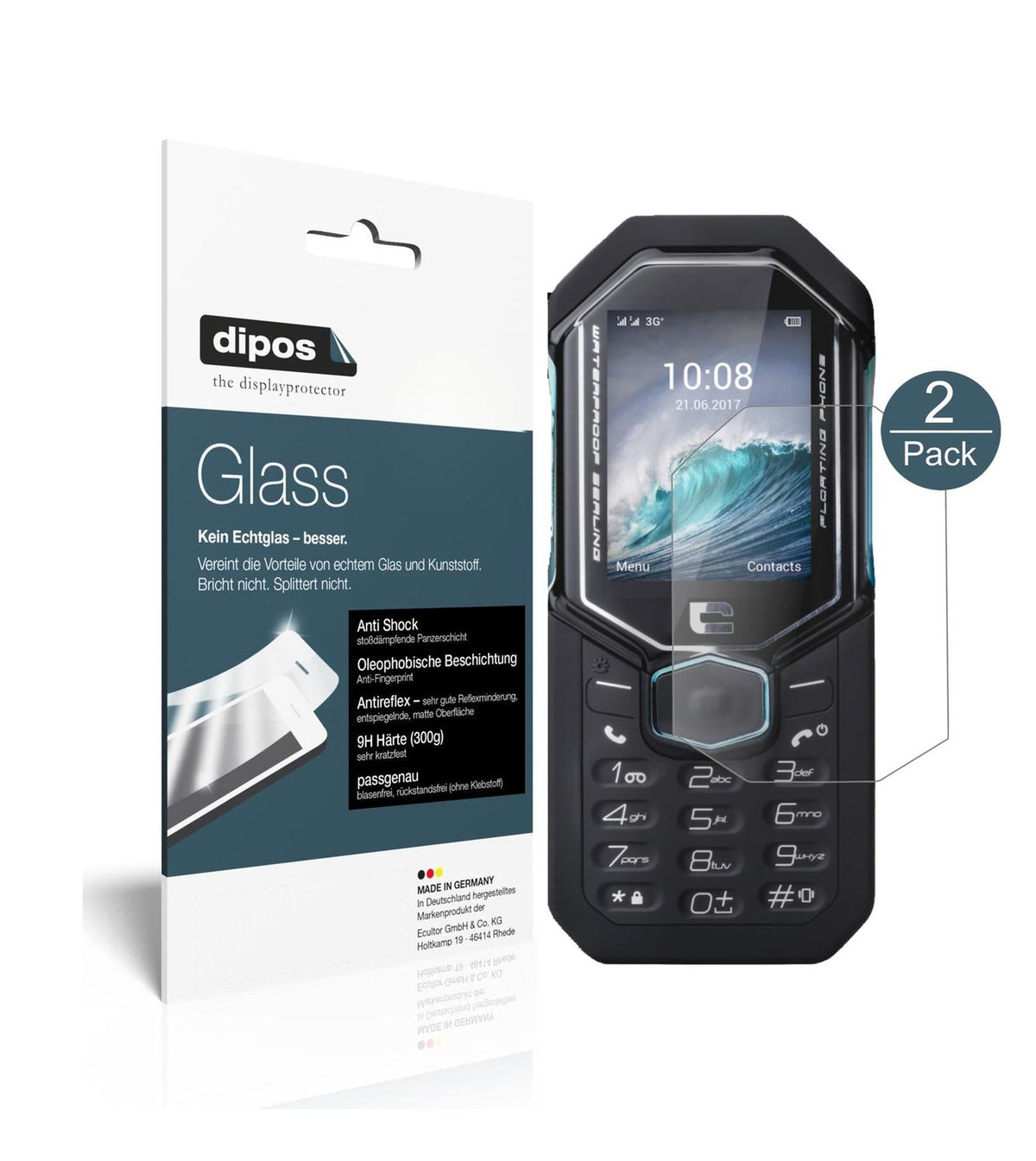 Matte Displayschutzfolie von dipos passend für Crosscall Shark-X3, 9H kratzfest und blasenfrei montiert