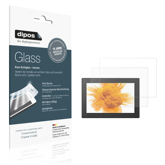 Matte Displayschutzfolie von dipos passend für CrossControl CCpilot V1200, 9H kratzfest und blasenfrei montiert