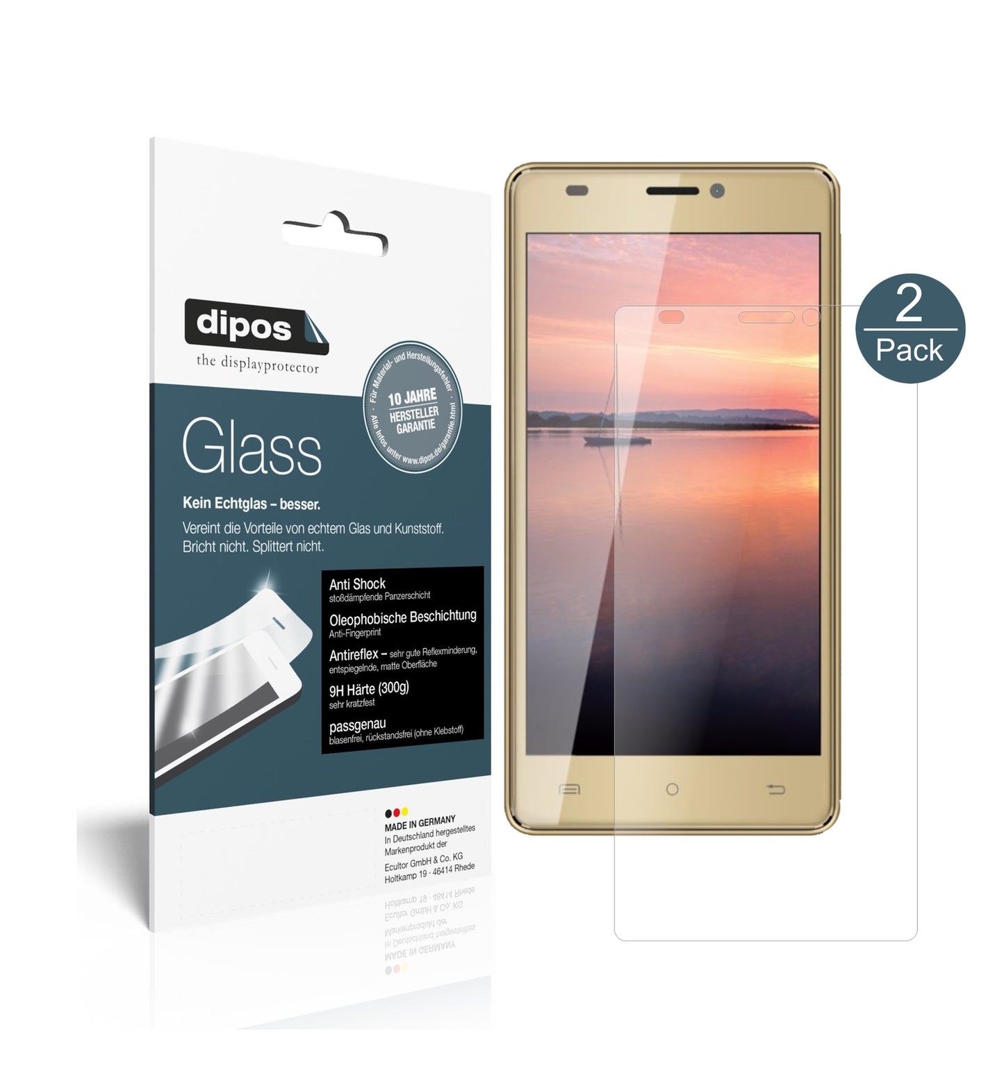 Matte Displayschutzfolie von dipos passend für Cubot H3, 9H kratzfest und blasenfrei montiert