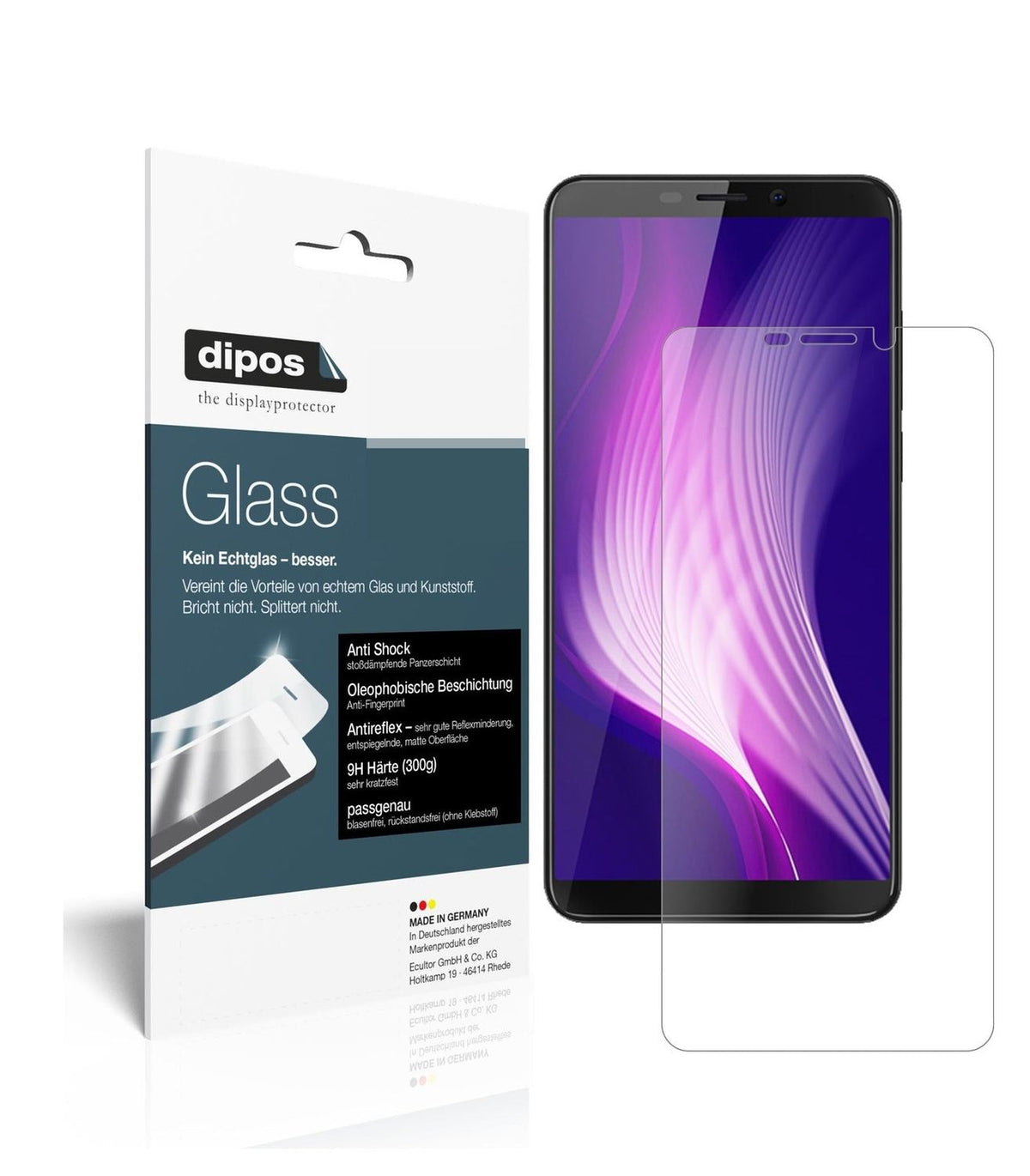 Matte Displayschutzfolie von dipos passend für Cubot Nova (2018), 9H kratzfest und blasenfrei montiert